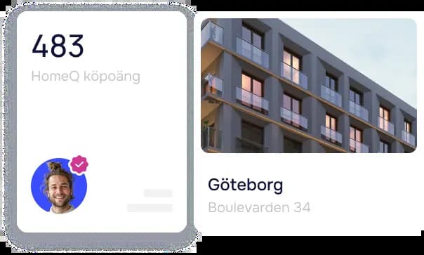 Exempel på person som samlar köpoäng i Göteborg för att ansöka till en bostad via HomeQ.